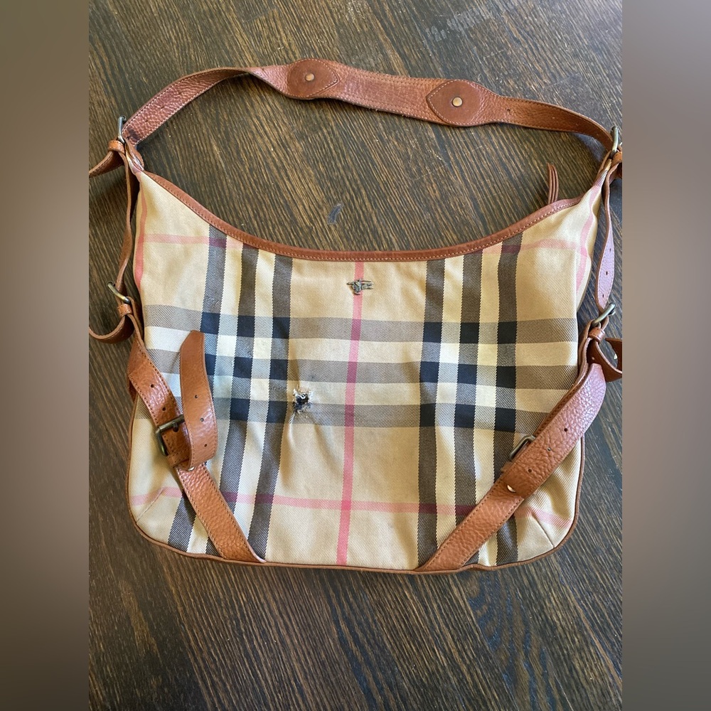 Burberry canvas shoulder tote